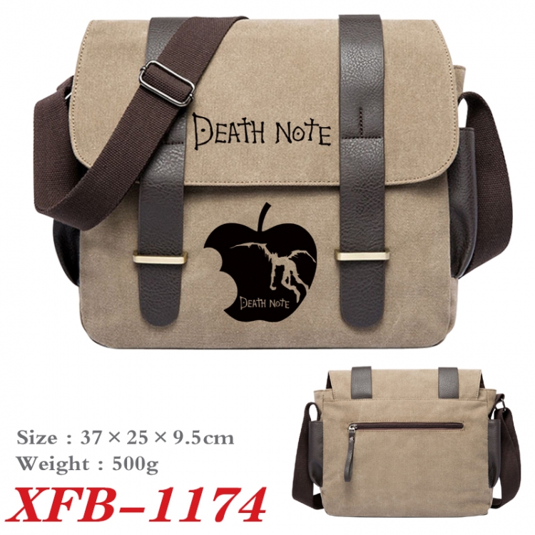 Death note  Anime double belt new canvas shoulder bag single shoulder bag 37X25X9.5cm XFB-1174