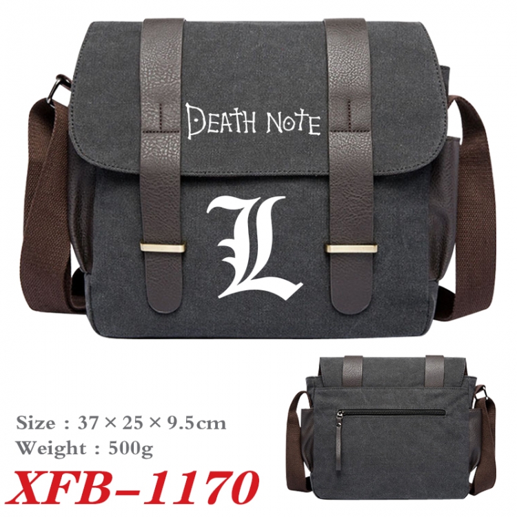 Death note  Anime double belt new canvas shoulder bag single shoulder bag 37X25X9.5cm  XFB-1170