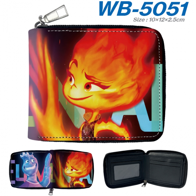 Elemental Anime Full Color Short All Inclusive Zipper Wallet 10x12x2.5cm WB-5051A