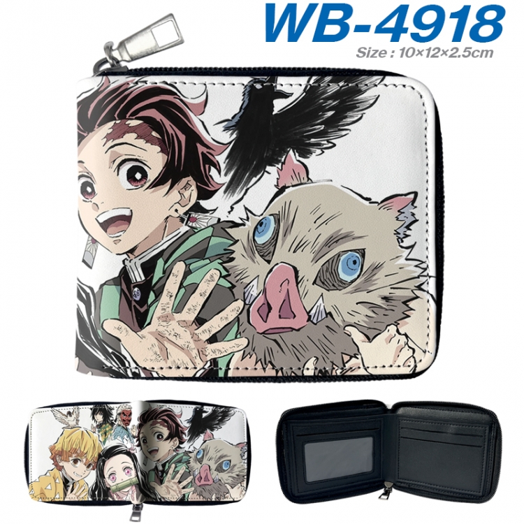 Demon Slayer Kimets Anime Full Color Short All Inclusive Zipper Wallet 10x12x2.5cm WB-4918A