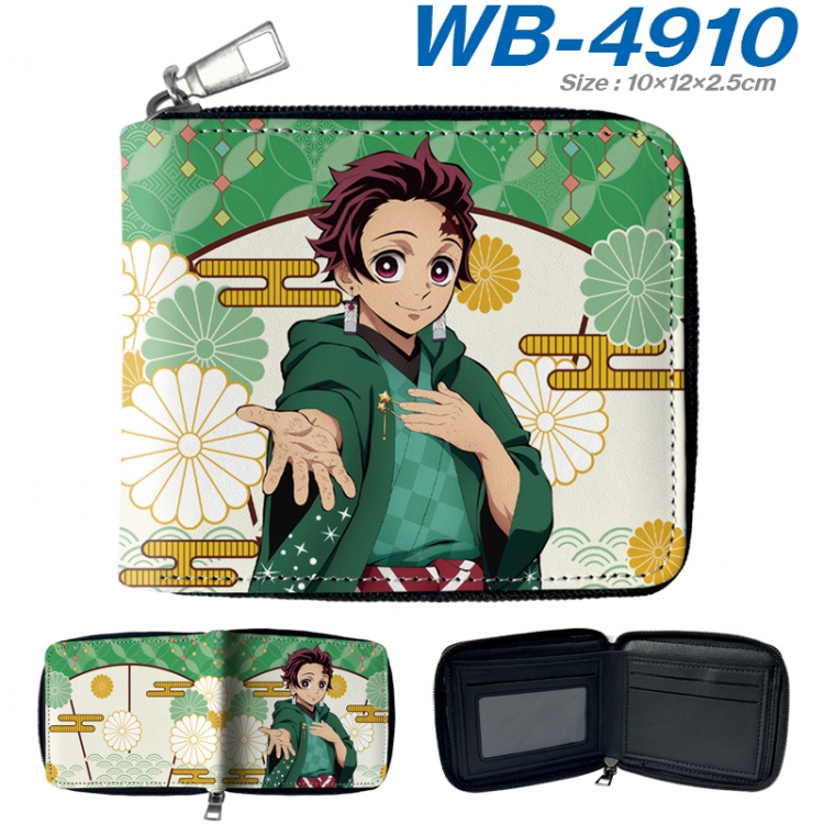 Demon Slayer Kimets Anime Full Color Short All Inclusive Zipper Wallet 10x12x2.5cm