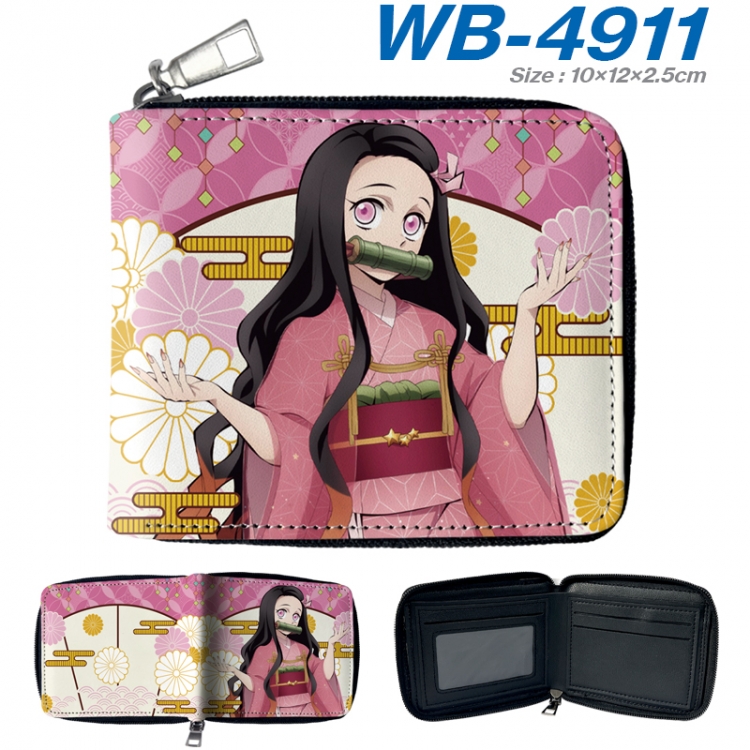 Demon Slayer Kimets Anime Full Color Short All Inclusive Zipper Wallet 10x12x2.5cm WB-4911A