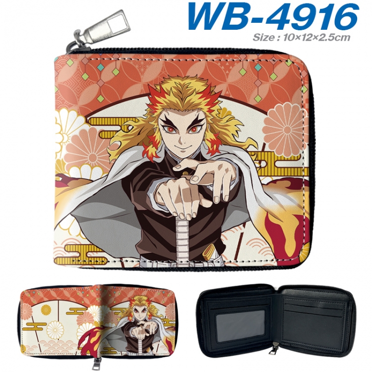 Demon Slayer Kimets Anime Full Color Short All Inclusive Zipper Wallet 10x12x2.5cm  WB-4916A