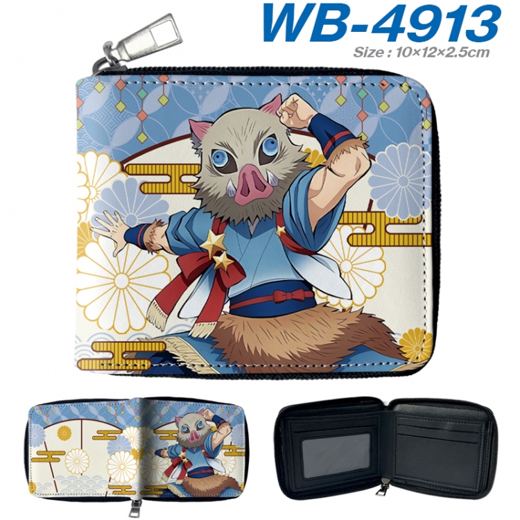 Demon Slayer Kimets Anime Full Color Short All Inclusive Zipper Wallet 10x12x2.5cm WB-4913A