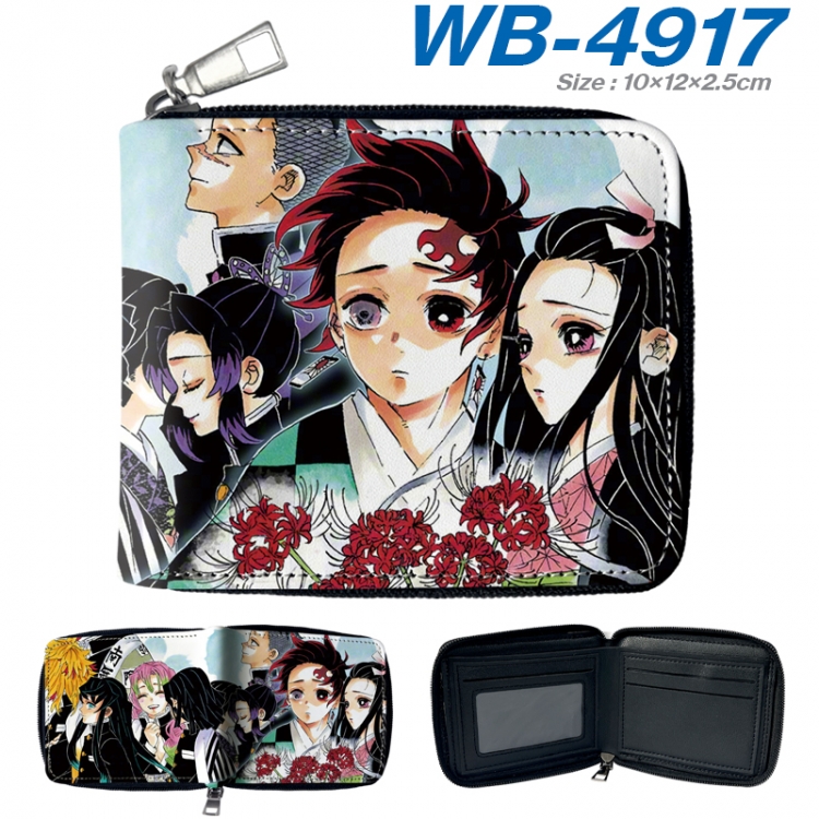 Demon Slayer Kimets Anime Full Color Short All Inclusive Zipper Wallet 10x12x2.5cm  WB-4917A