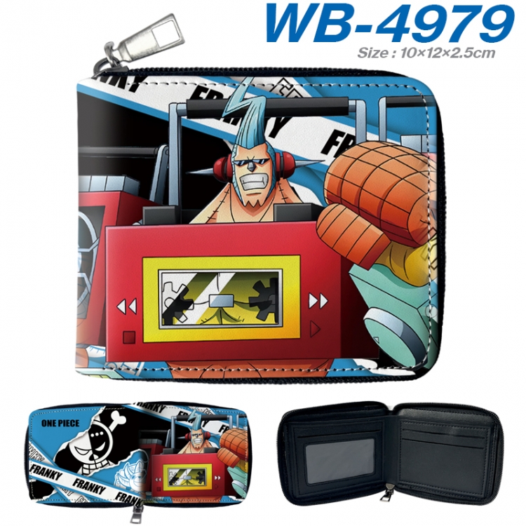 One Piece Anime Full Color Short All Inclusive Zipper Wallet 10x12x2.5cm WB-4979A
