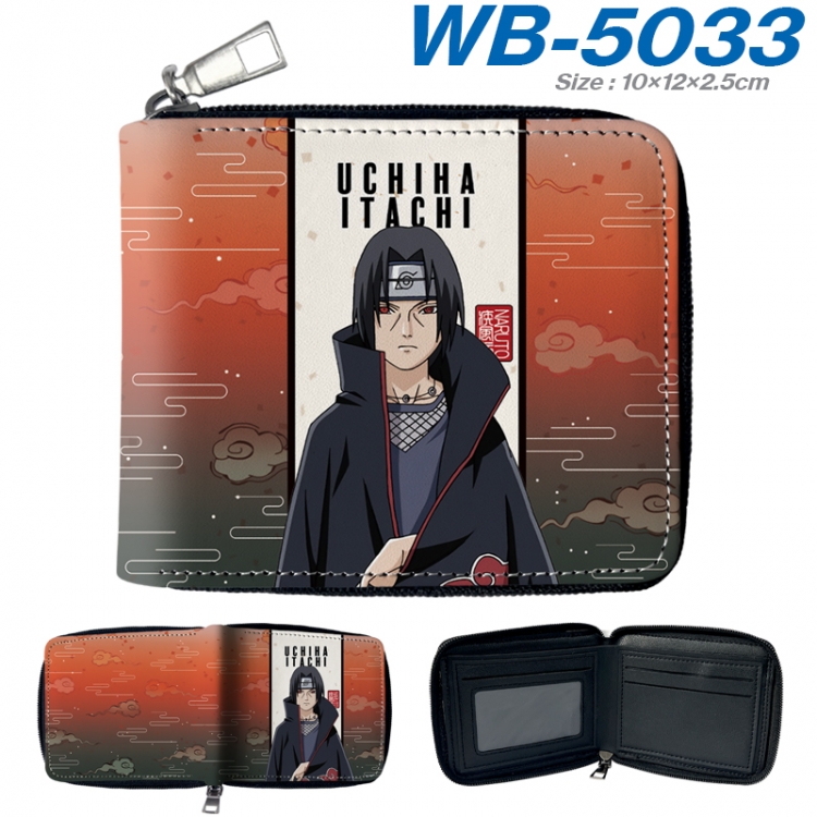 Naruto Anime Full Color Short All Inclusive Zipper Wallet 10x12x2.5cm WB-5033A