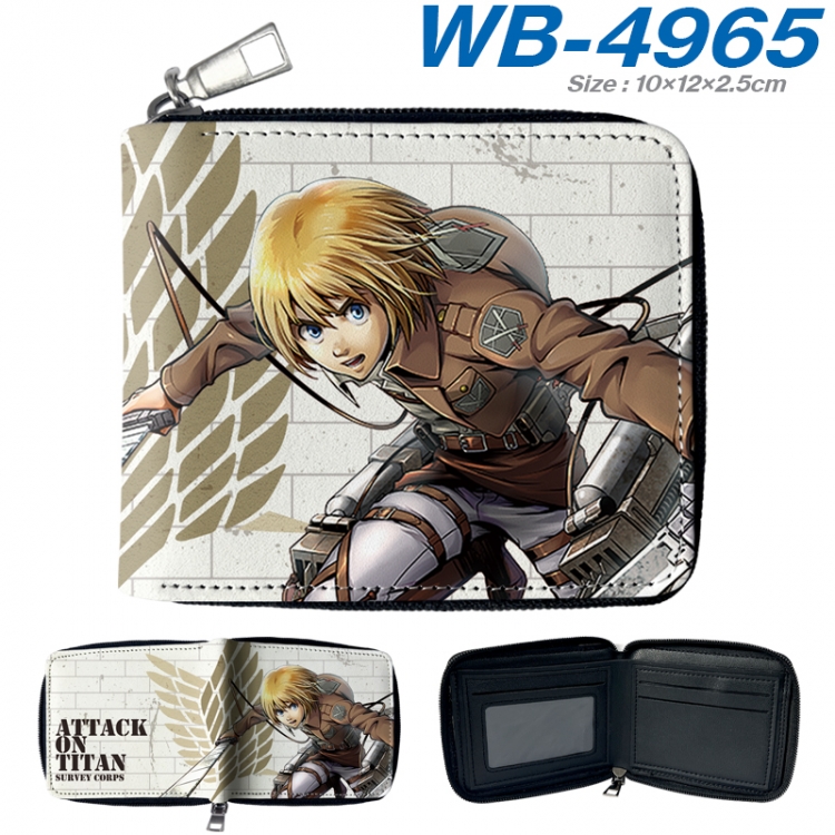 Shingeki no Kyojin Anime Full Color Short All Inclusive Zipper Wallet 10x12x2.5cm WB-4965A