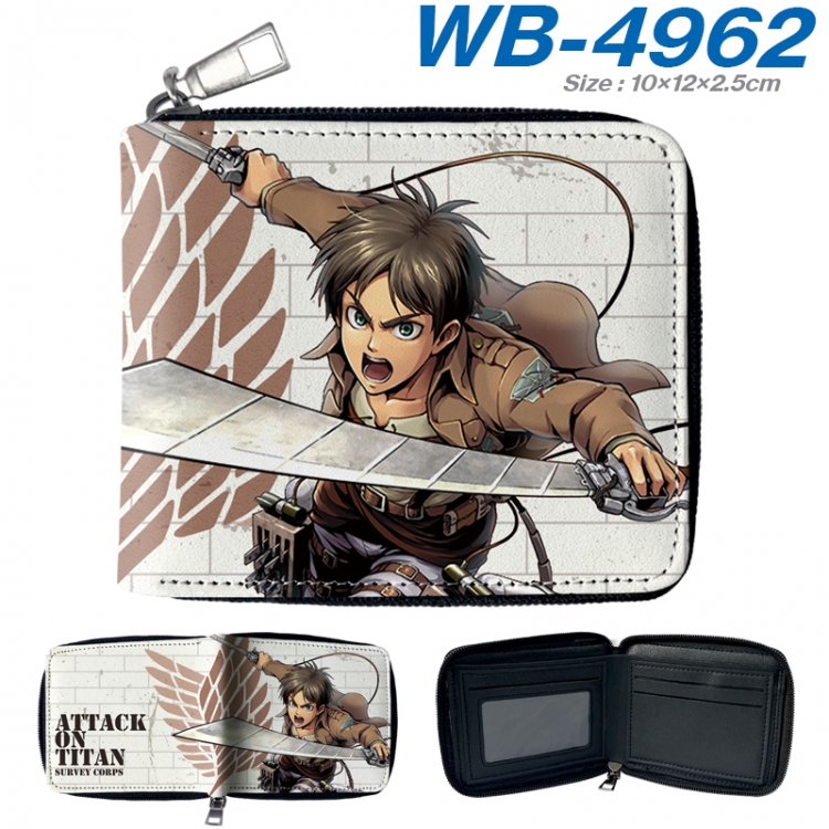 Shingeki no Kyojin Anime Full Color Short All Inclusive Zipper Wallet 10x12x2.5cm WB-4962A