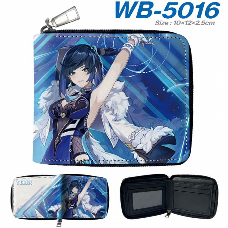 Genshin Impact Anime Full Color Short All Inclusive Zipper Wallet 10x12x2.5cm WB-5016A