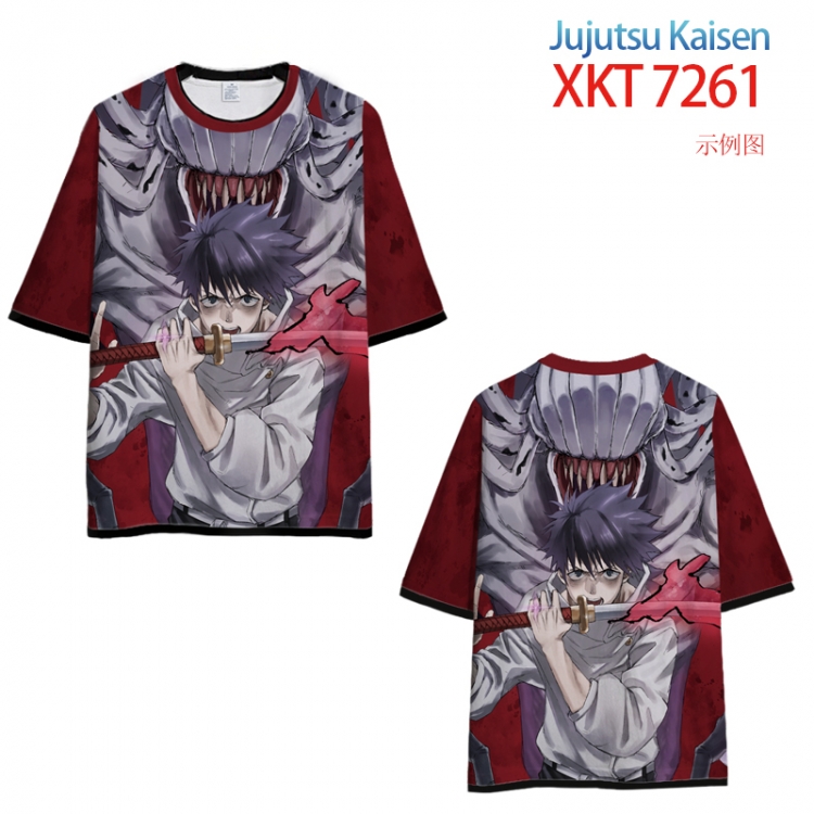 Jujutsu Kaisen Full color crew neck black and white trim T-shirt  from S to 4XL  XKT7261