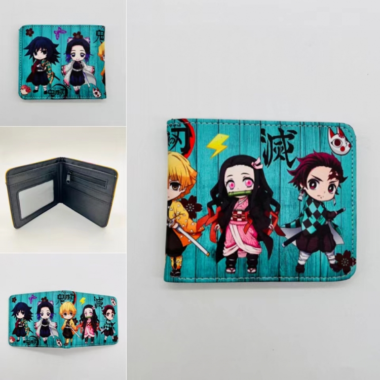 Demon Slayer Kimets Full color  Two fold short card case wallet 11X9.5CM