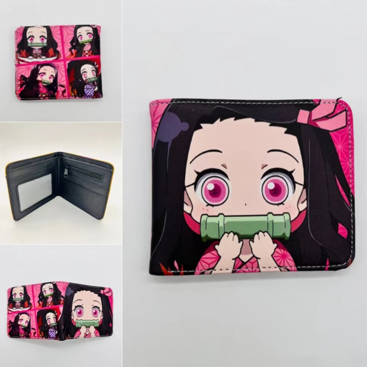 Demon Slayer Kimets Full color  Two fold short card case wallet 11X9.5CM