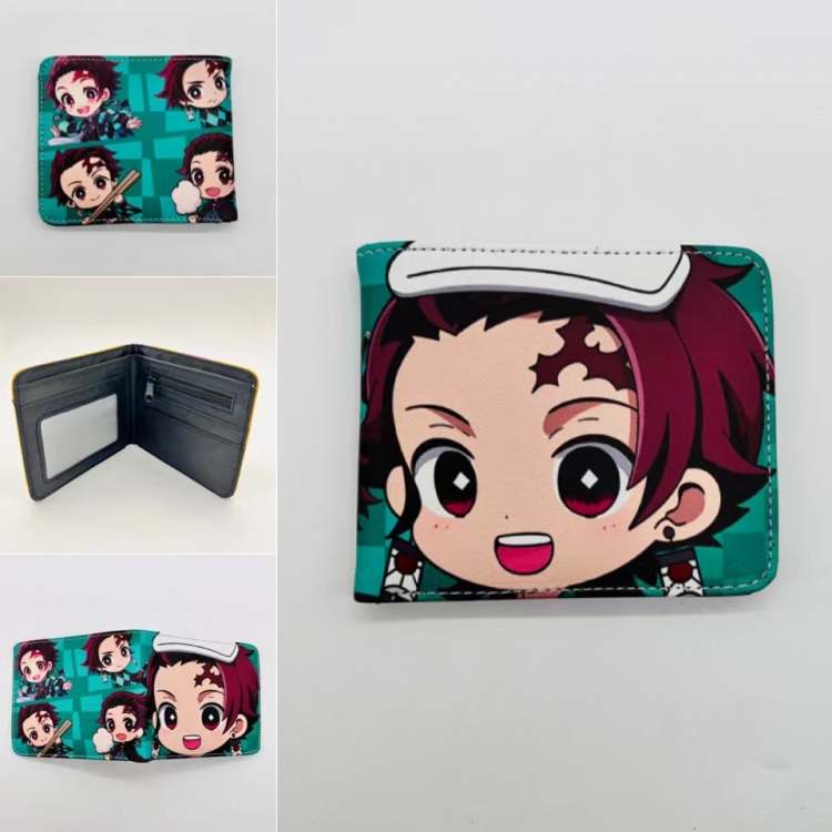 Demon Slayer Kimets Full color  Two fold short card case wallet 11X9.5CM