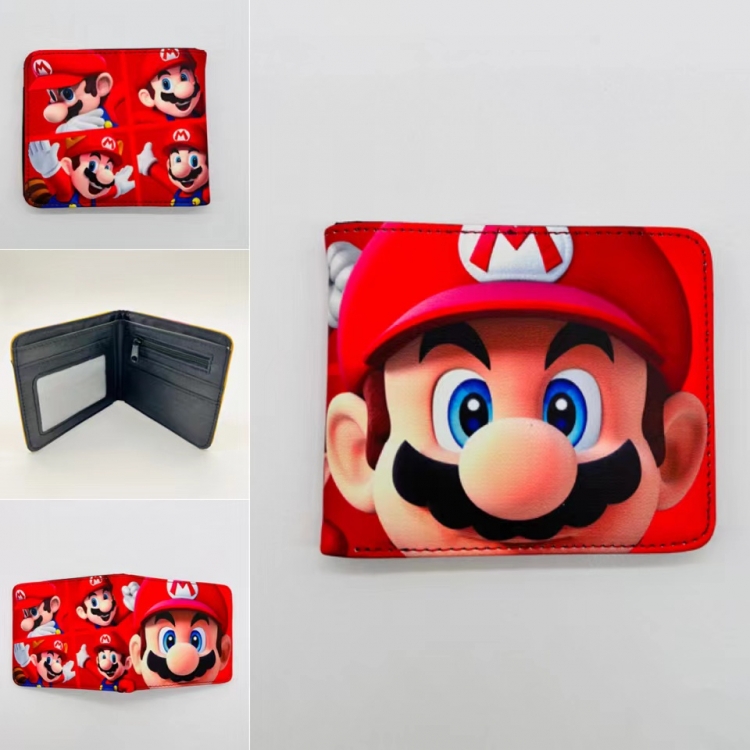 Super Mario Full color Two fold short card case wallet 11X9.5CM