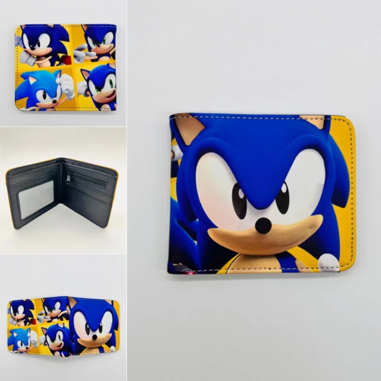 Sonic The Hedgehog Full color Two fold short card case wallet 11X9.5CM