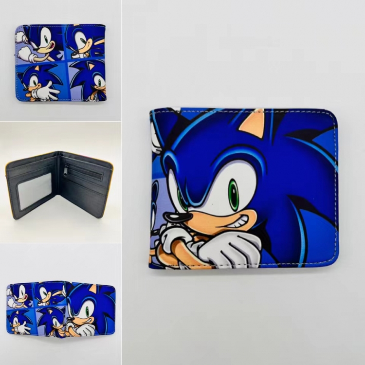 Sonic The Hedgehog Full color Two fold short card case wallet 11X9.5CM