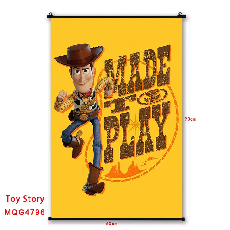 Toy Story Anime black Plastic rod Cloth painting Wall Scroll 60X90CM MQG-4796