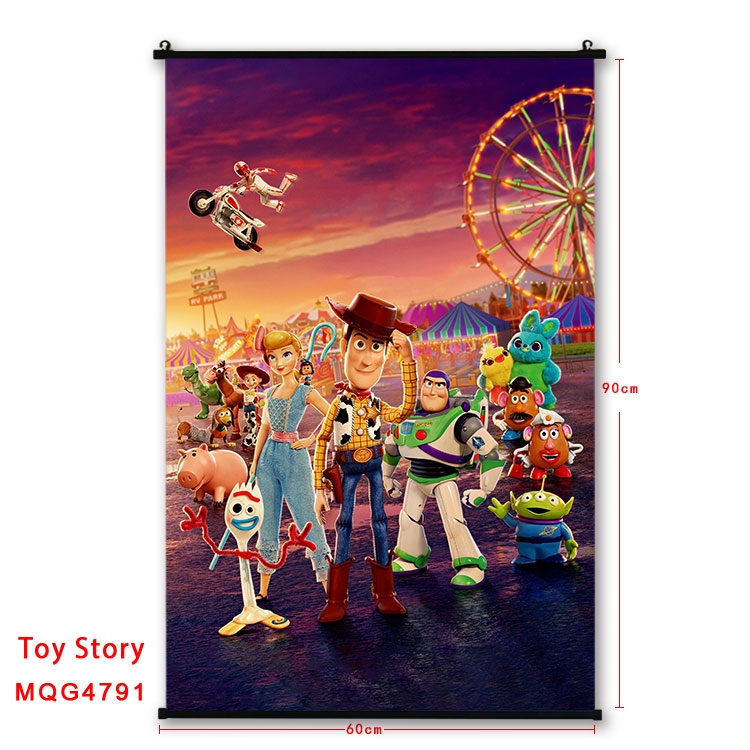 Toy Story Anime black Plastic rod Cloth painting Wall Scroll 60X90CM MQG-4791