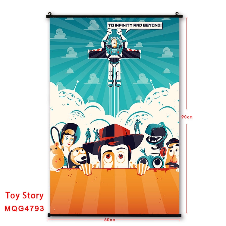 Toy Story Anime black Plastic rod Cloth painting Wall Scroll 60X90CM MQG-4793