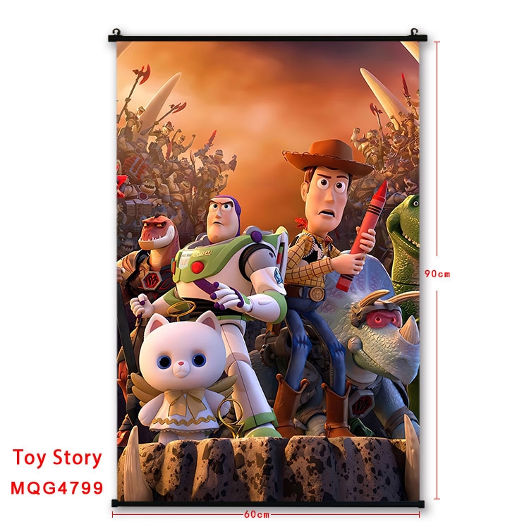 Toy Story Anime black Plastic rod Cloth painting Wall Scroll 60X90CM MQG-4799