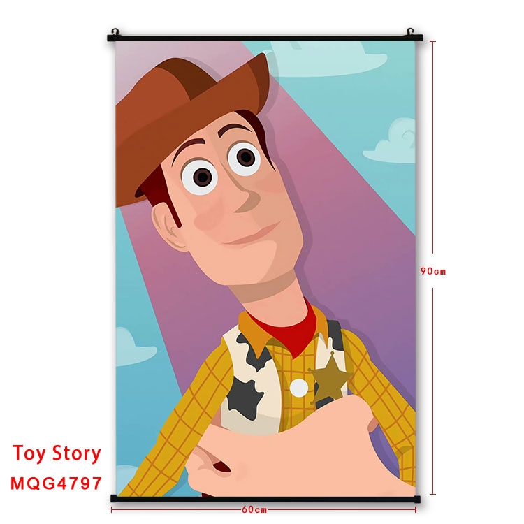 Toy Story Anime black Plastic rod Cloth painting Wall Scroll 60X90CM  MQG-4797