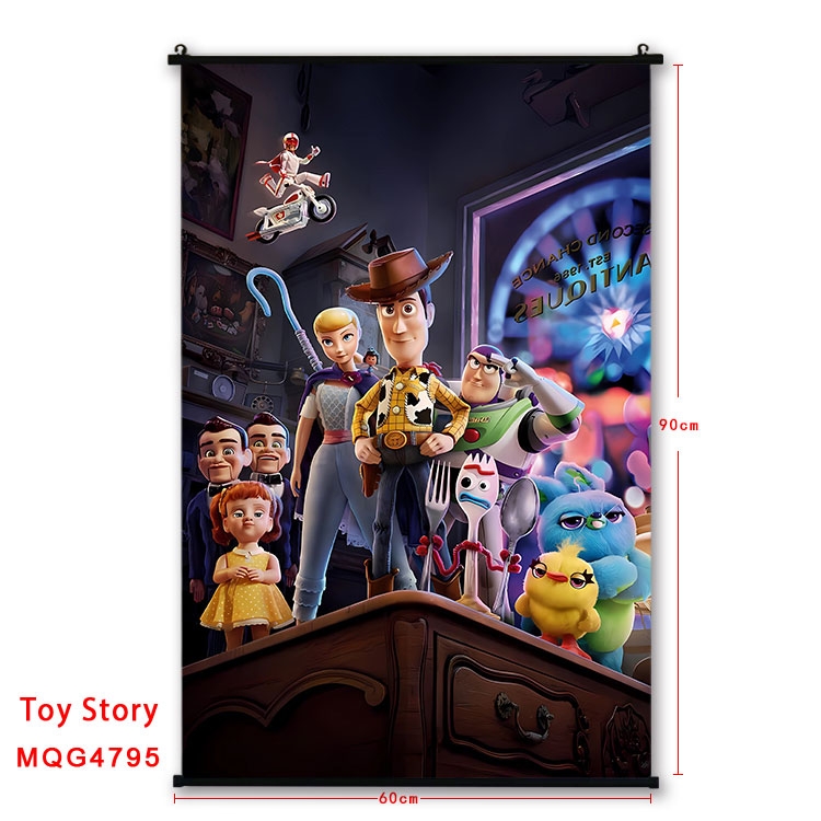 Toy Story Anime black Plastic rod Cloth painting Wall Scroll 60X90CM  MQG-4795