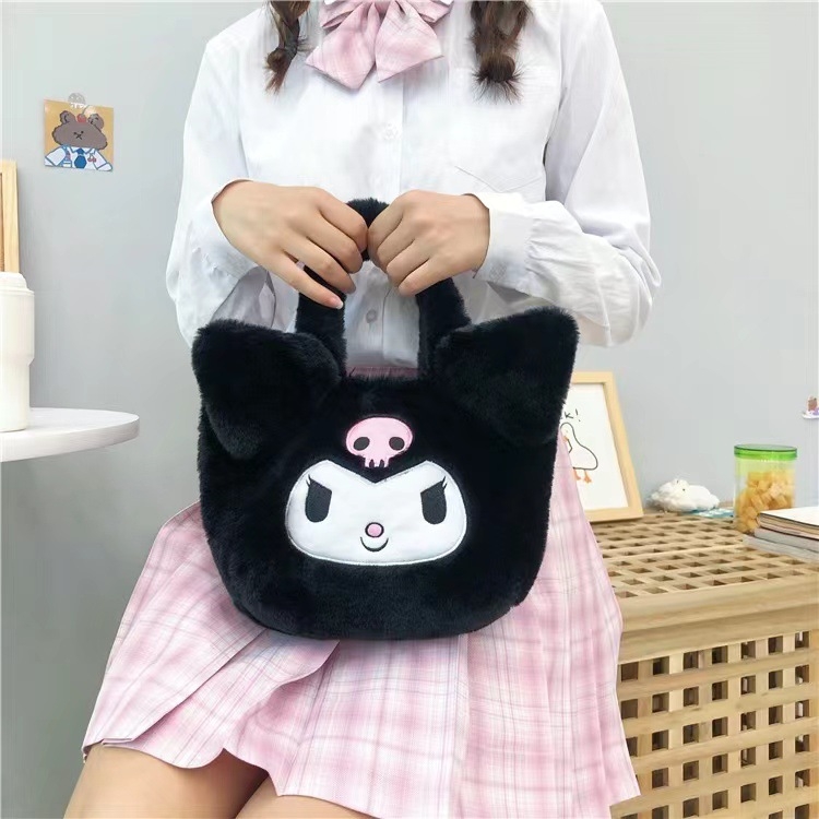 Sanrio  Plush small shoulder bag, bento bag cute storage bag price for 2 pcs