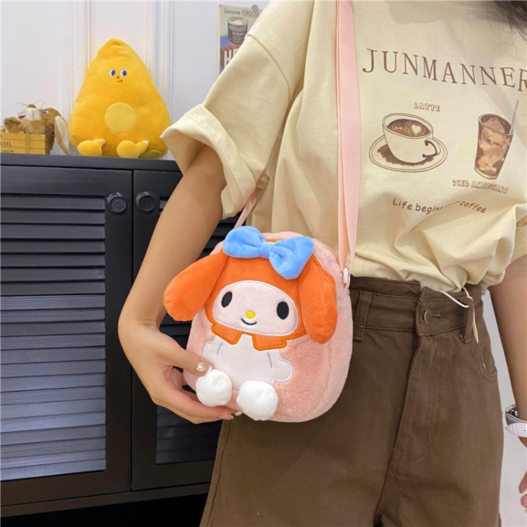 Sanrio Student shoulder bag cute girl plush bag price for 3 pcs