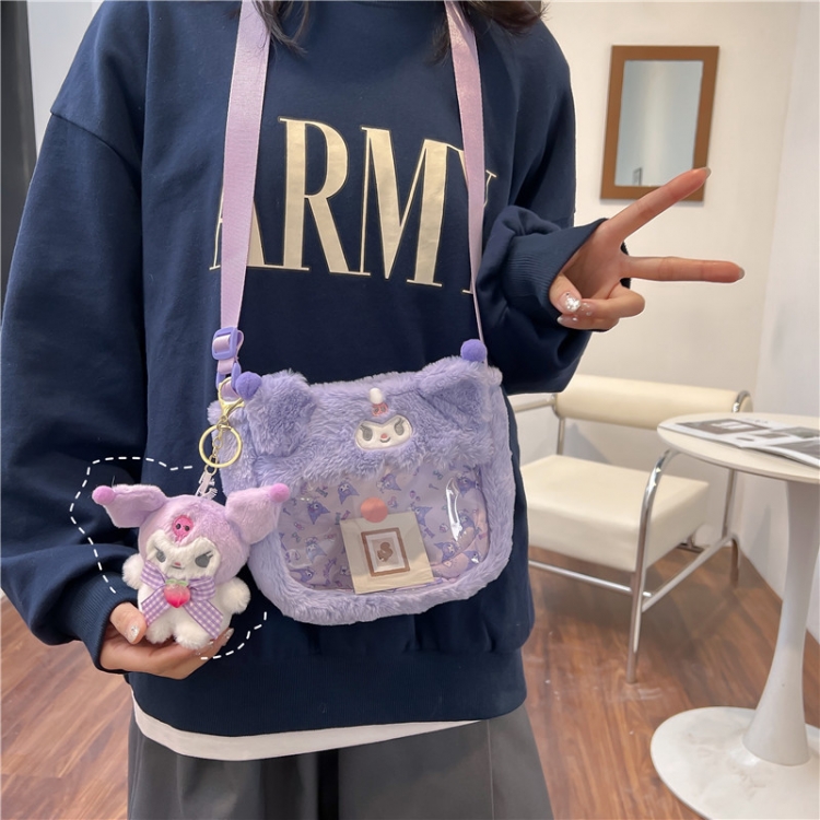 Sanrio Translucent cute shoulder bag plush shoulder bag price for 3 pcs