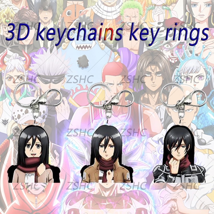 Shingeki no Kyojin 3D gradient acrylic keychain cardboard packaging 5-8CM  price for 5 pcs K-A04
