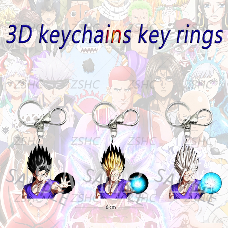 DRAGON BALL 3D gradient acrylic keychain cardboard packaging 5-8CM  price for 5 pcs  K-DB17