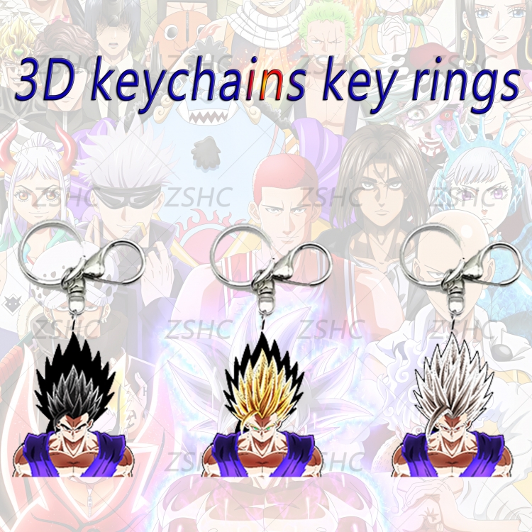 DRAGON BALL 3D gradient acrylic keychain cardboard packaging 5-8CM  price for 5 pcs K-DB18