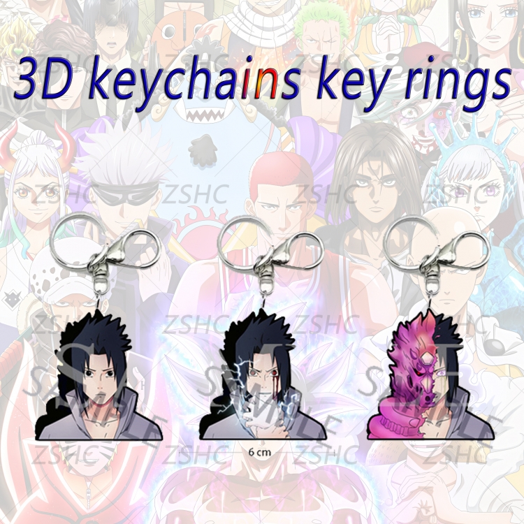 Naruto 3D gradient acrylic keychain cardboard packaging 5-8CM  price for 5 pcs K-N14