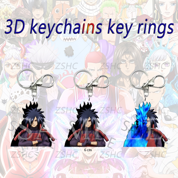 Naruto 3D gradient acrylic keychain cardboard packaging 5-8CM  price for 5 pcs K-N19