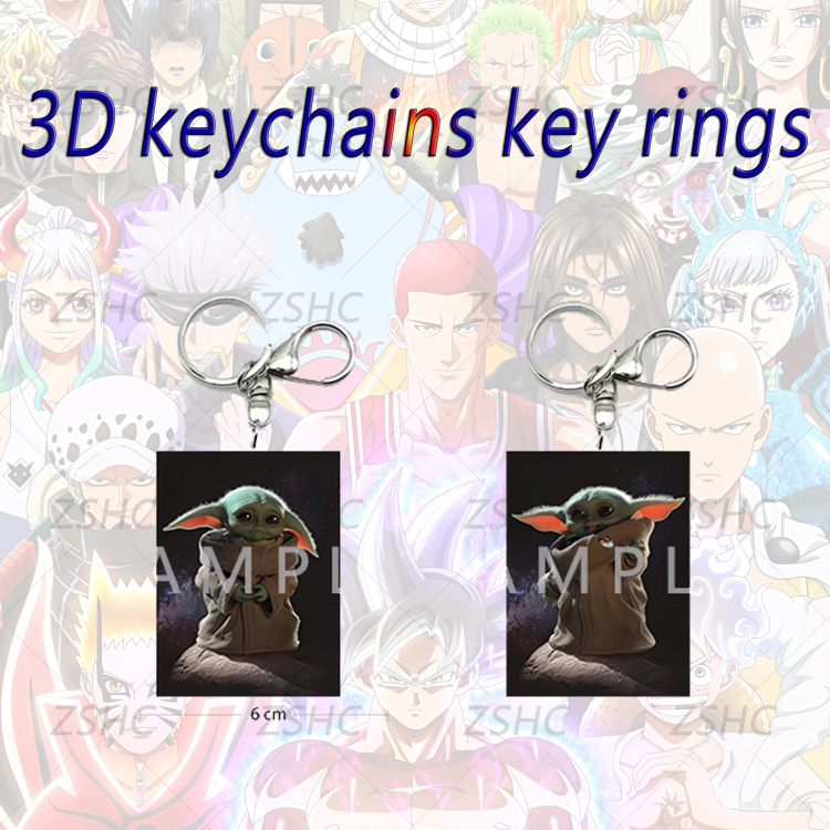 Star Wars 3D gradient acrylic keychain cardboard packaging 5-8CM  price for 5 pcs K-SW51