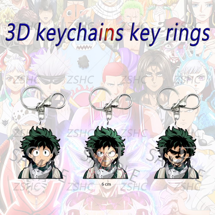 My Hero Academia 3D gradient acrylic keychain cardboard packaging 5-8CM  price for 5 pcs K-M03