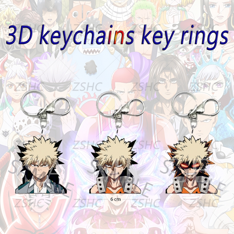 My Hero Academia 3D gradient acrylic keychain cardboard packaging 5-8CM  price for 5 pcs K-M04