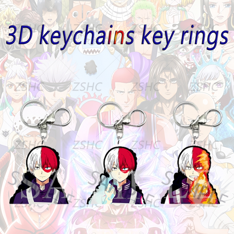 My Hero Academia 3D gradient acrylic keychain cardboard packaging 5-8CM  price for 5 pcs  K-M02