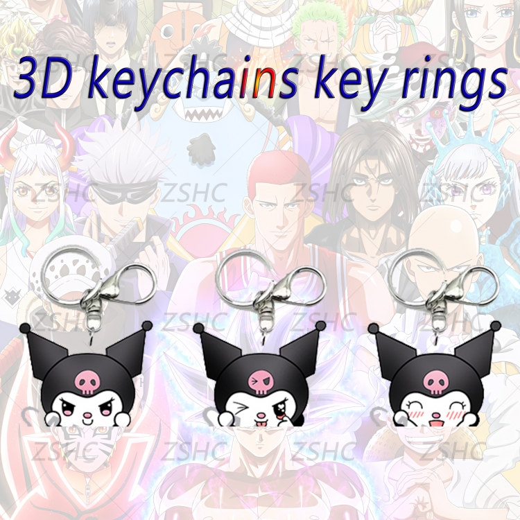 Kuromi 3D gradient acrylic keychain cardboard packaging 5-8CM  price for 5 pcs