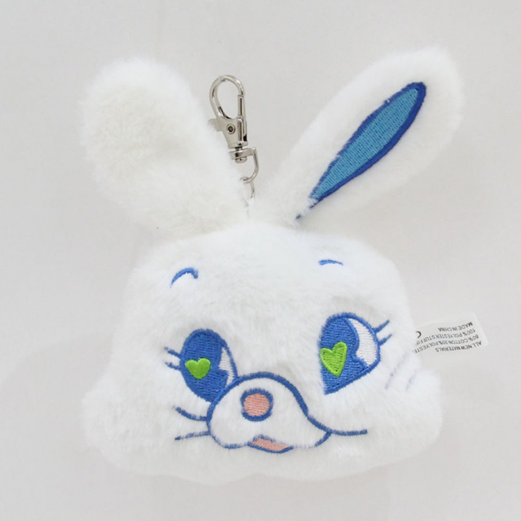 FLUFFY KEYRING Rabbit hair PP cotton plush doll toy 13x6x8cm with ears 14cm