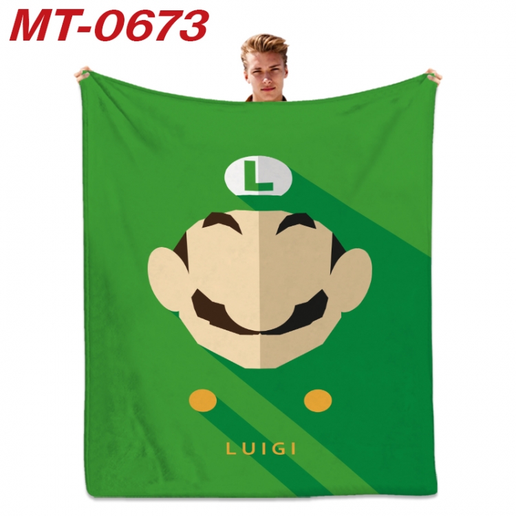 Super Mario  Anime flannel blanket air conditioner quilt double-sided printing 100x135cm MT-0673