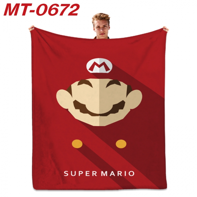 Super Mario  Anime flannel blanket air conditioner quilt double-sided printing 100x135cm MT-0672