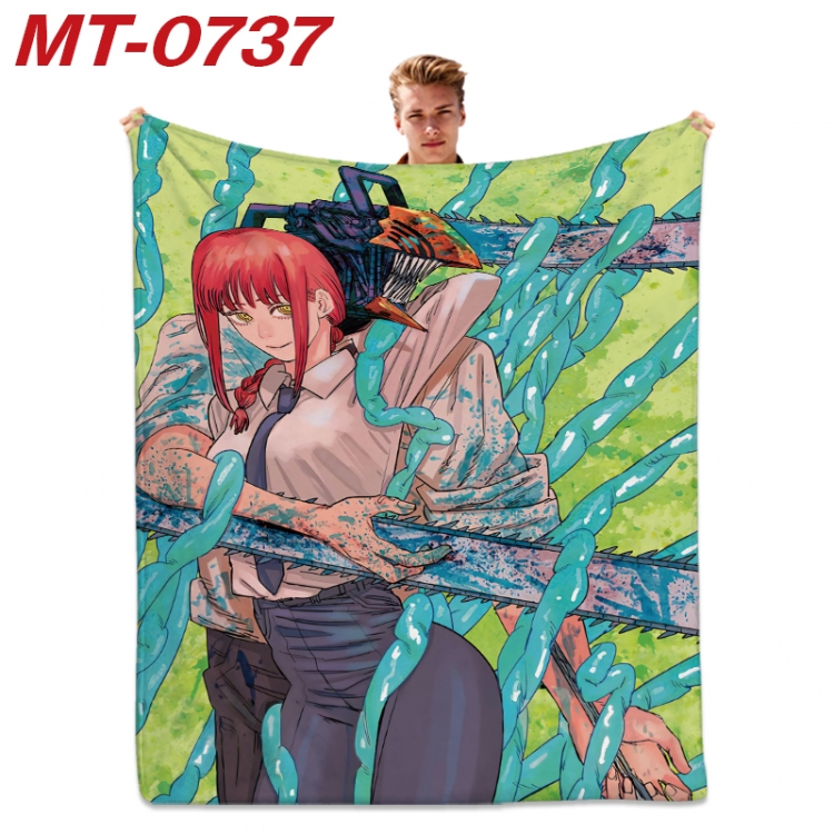 Chainsaw man  Anime flannel blanket air conditioner quilt double-sided printing 100x135cm  MT-0737
