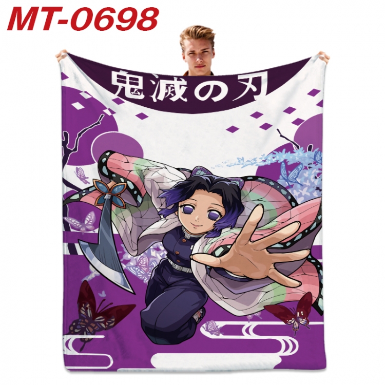 Demon Slayer Kimets  Anime flannel blanket air conditioner quilt double-sided printing 100x135cm MT-0698