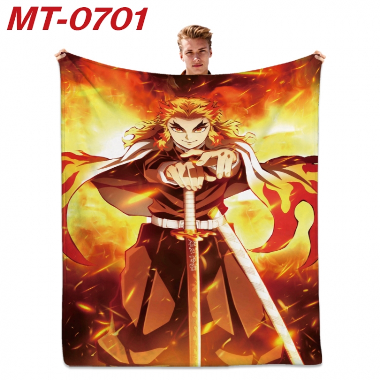 Demon Slayer Kimets  Anime flannel blanket air conditioner quilt double-sided printing 100x135cm  MT-0701