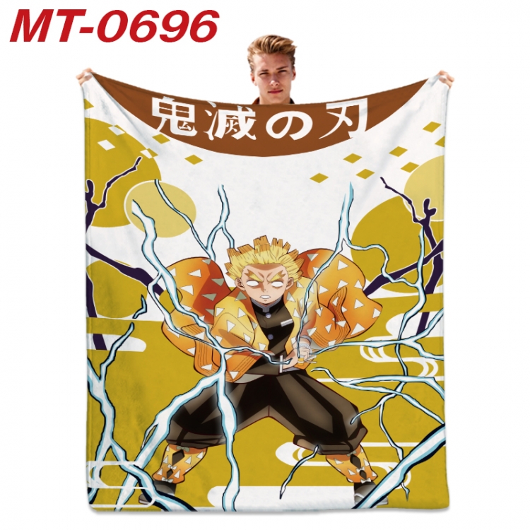 Demon Slayer Kimets  Anime flannel blanket air conditioner quilt double-sided printing 100x135cm MT-0696
