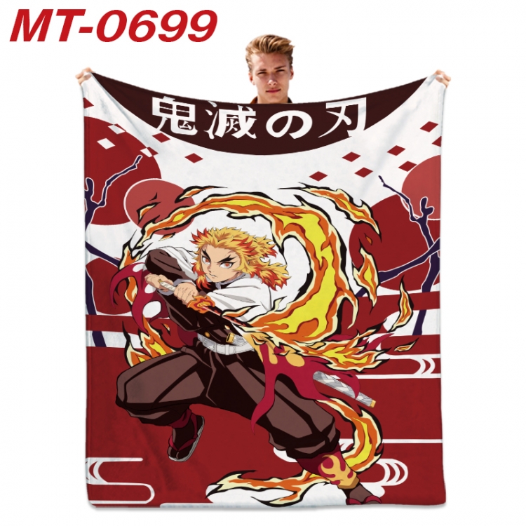 Demon Slayer Kimets  Anime flannel blanket air conditioner quilt double-sided printing 100x135cm MT-0699