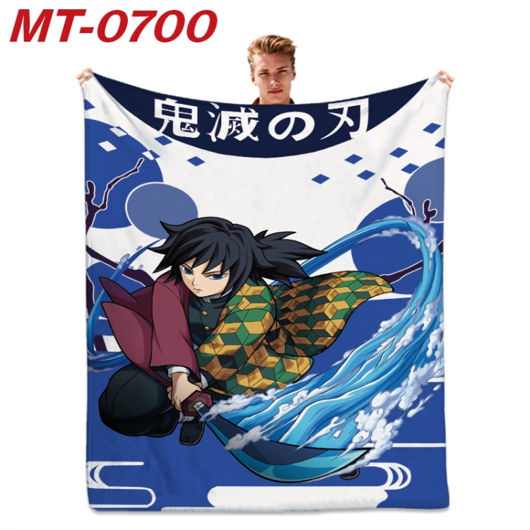 Demon Slayer Kimets  Anime flannel blanket air conditioner quilt double-sided printing 100x135cm MT-0700
