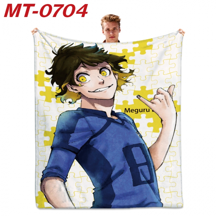 BLUE LOCK   Anime flannel blanket air conditioner quilt double-sided printing 100x135cm  MT-0704